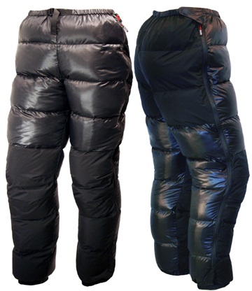 Western Mountaineering "puffy pants" cause she sleeps cold all year long 